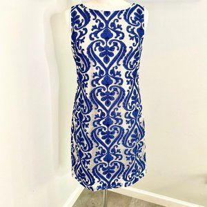 Embroidered sleeveless shift dress
